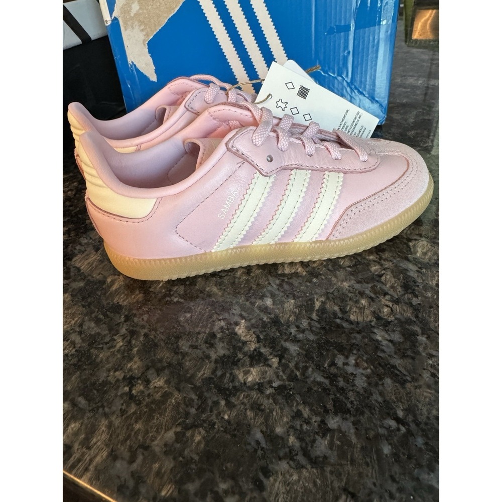 Adidas Originals Samba OG Casual Shoes JR3165 Pink/White/Gum Kids' Toddler 9k - Picture 4 of 6